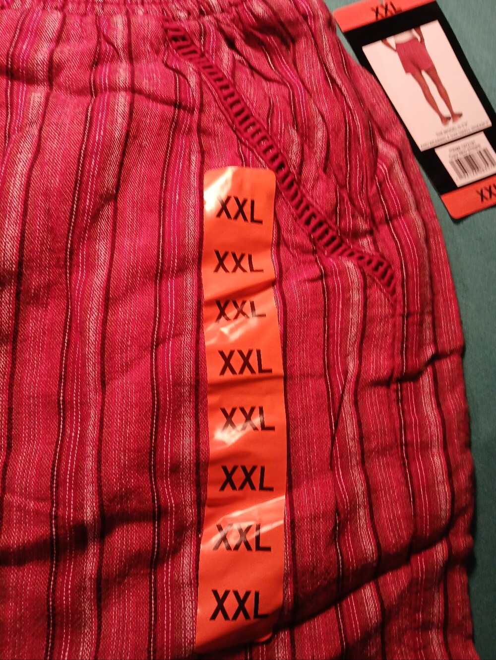 Briggs Women's Shorts XXL Red Stripes Draw String Waist Linen Blend Short NWT - Picture 4 of 12